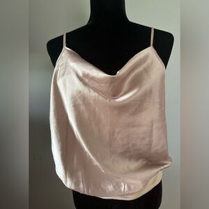 Pleione Tan Gold Cowl Neck Camisole
